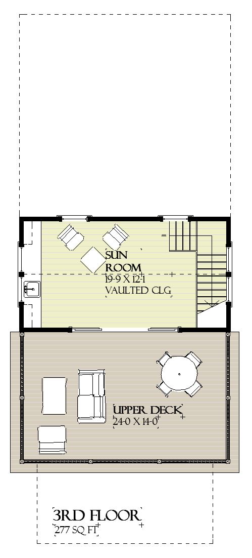 Third Story of Cottage Plan #168-1172