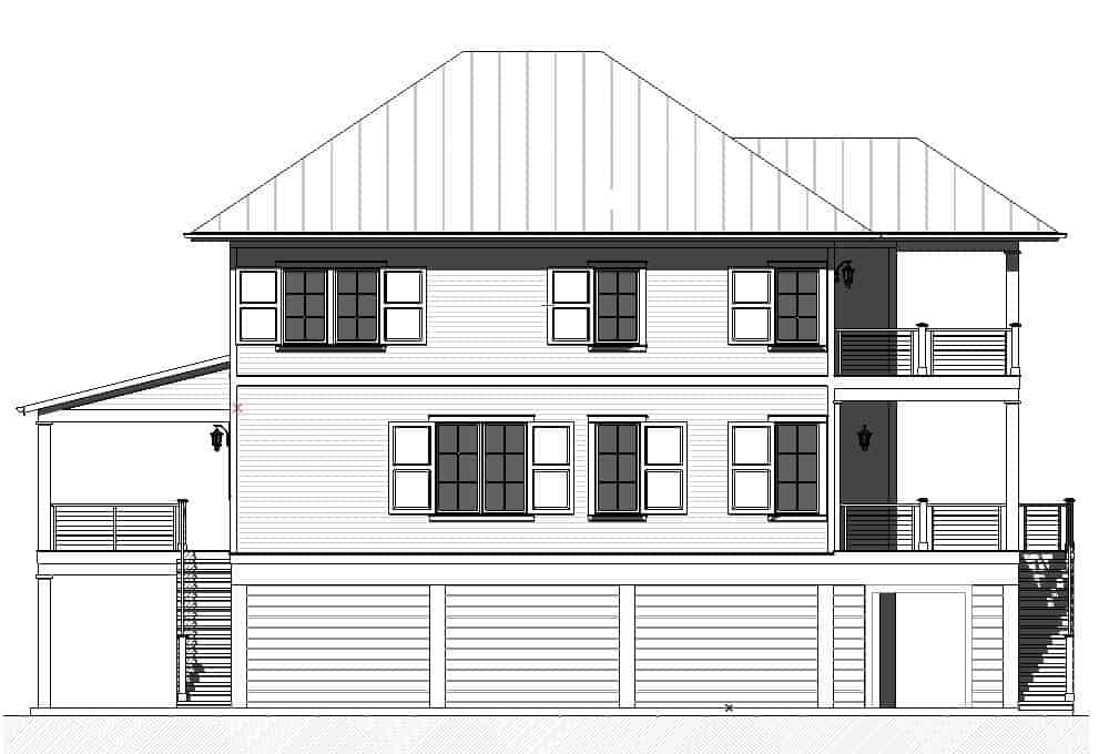 Home Plan Left Elevation of this 4-Bedroom,2401 Sq Ft Plan -168-1173