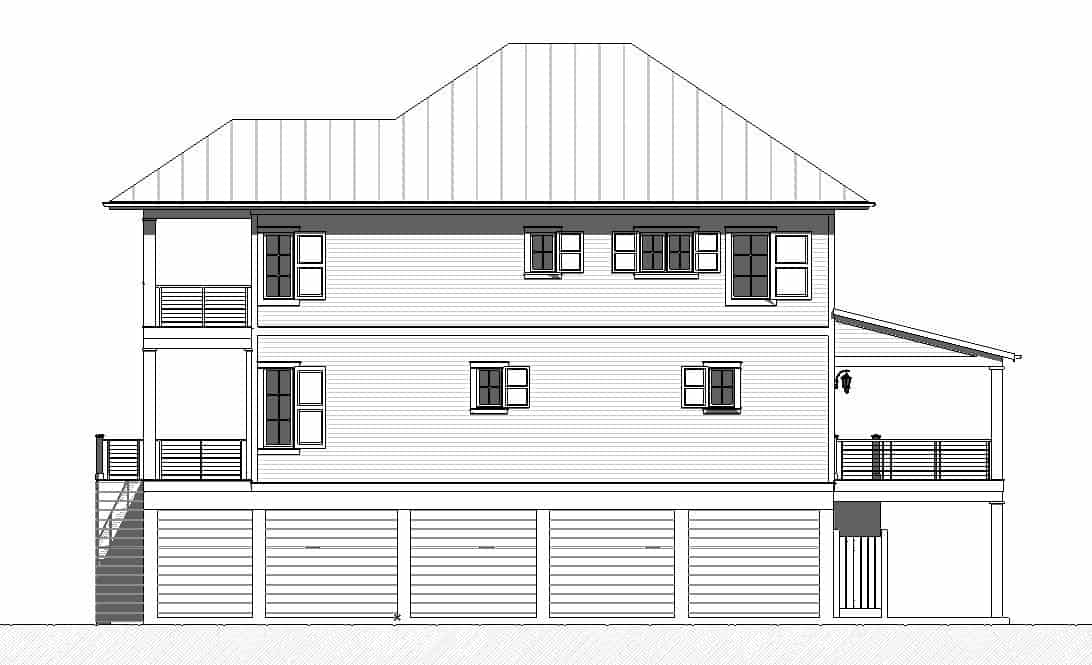 Home Plan Right Elevation of this 4-Bedroom,2401 Sq Ft Plan -168-1173
