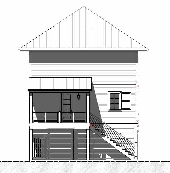 Home Plan Rear Elevation of this 4-Bedroom,2401 Sq Ft Plan -168-1173