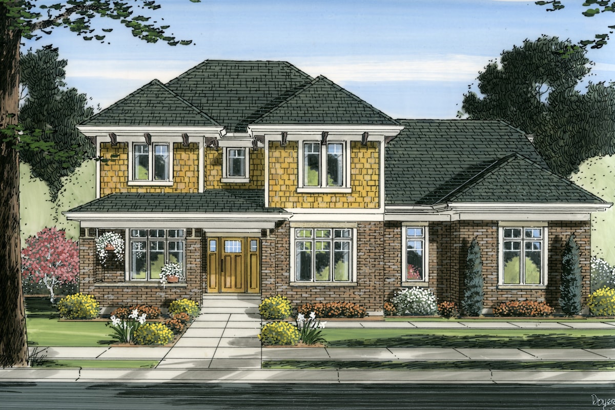 Home Plan Front Elevation of this 4-Bedroom,2697 Sq Ft Plan -169-1006