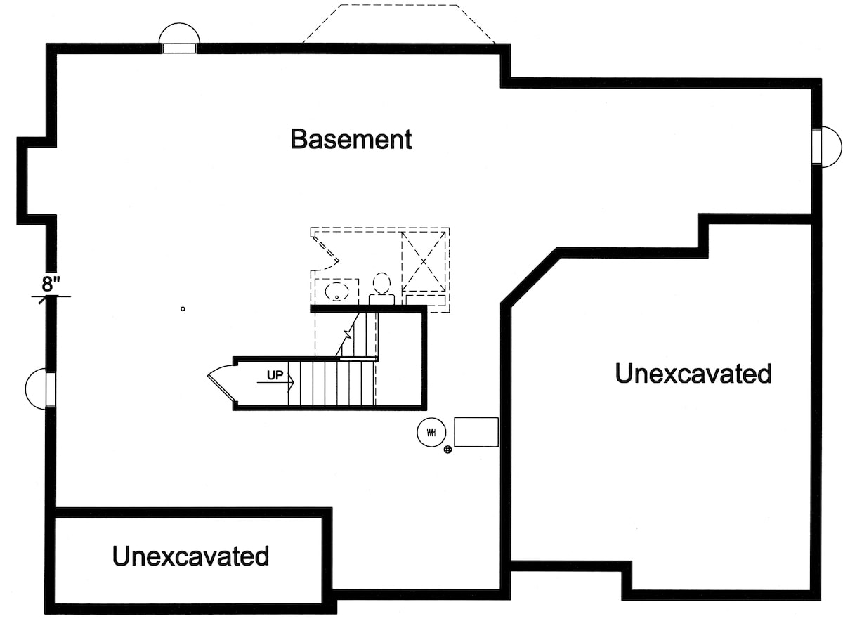 Floor Plan Basement of Country Plan #169-1006
