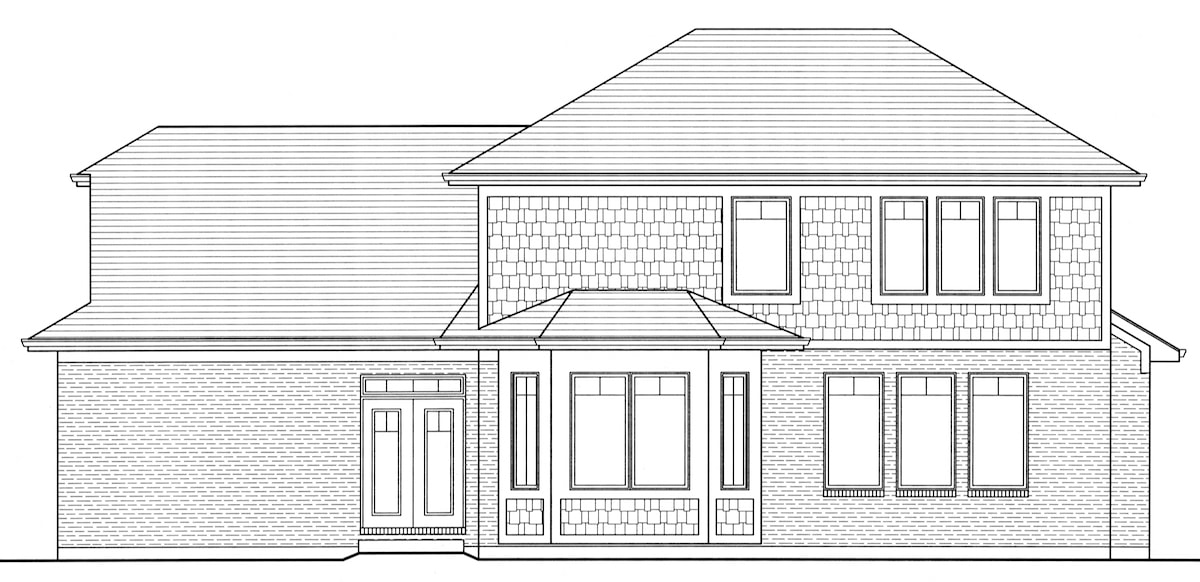 Home Plan Rear Elevation of this 4-Bedroom,2697 Sq Ft Plan -169-1006