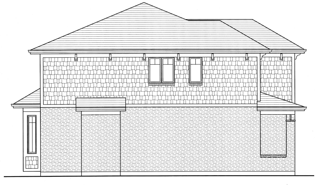 Home Plan Left Elevation of this 4-Bedroom,2697 Sq Ft Plan -169-1006