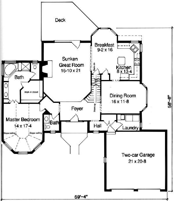 Floor Plan Basement of Traditional Plan #169-1013
