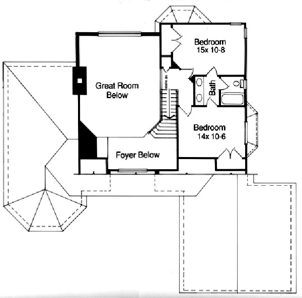 Floor Plan Second Story of Traditional Plan #169-1013