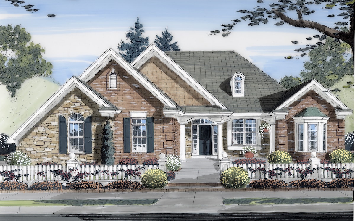 Home Plan Front Elevation of this 3-Bedroom,2252 Sq Ft Plan -169-1026