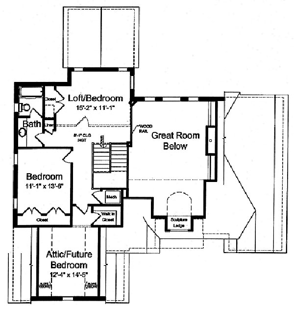 Floor Plan Basement of European Plan #169-1029