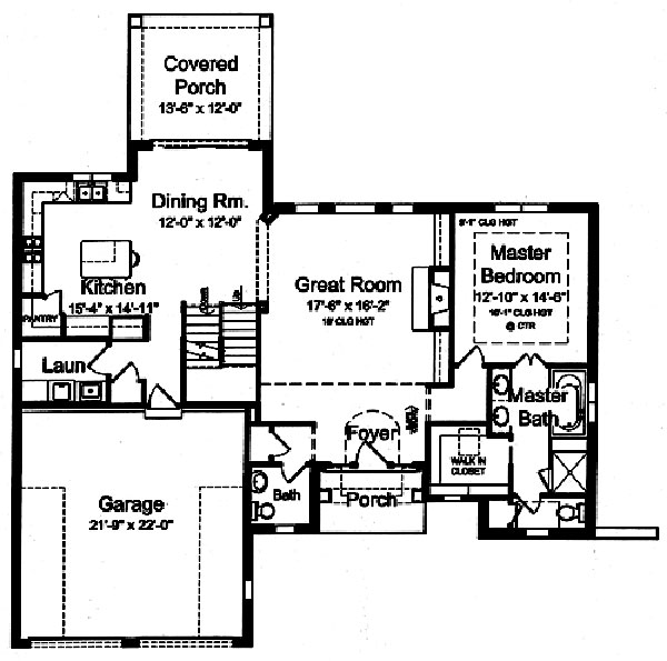 Floor Plan Basement of European Plan #169-1029