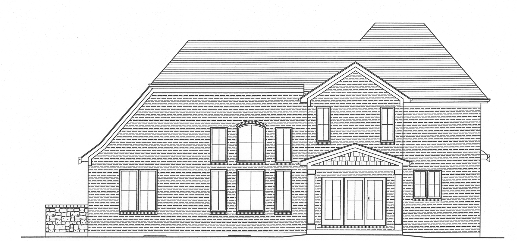 Home Plan Rear Elevation of this 4-Bedroom,2292 Sq Ft Plan -169-1029