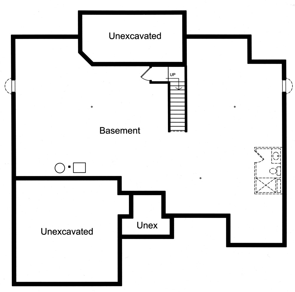 Floor Plan Basement of Traditional Plan #169-1033