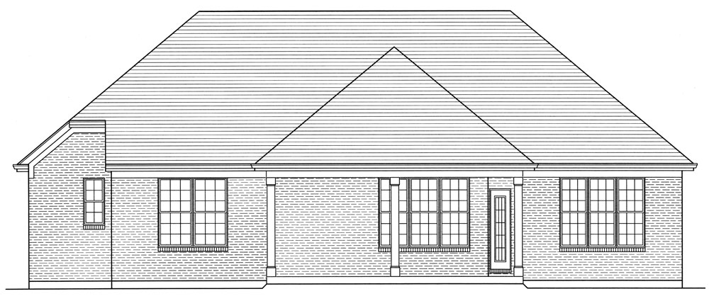 Home Plan Rear Elevation of this 3-Bedroom,1741 Sq Ft Plan -169-1033