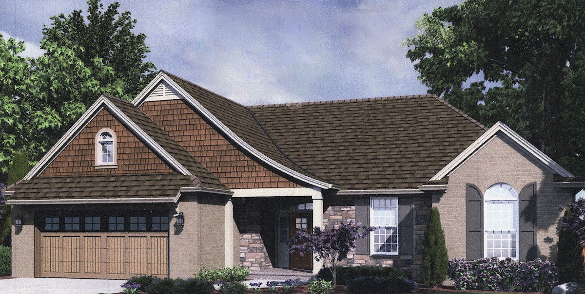 Home Plan Front Elevation of this 3-Bedroom,1741 Sq Ft Plan -169-1033