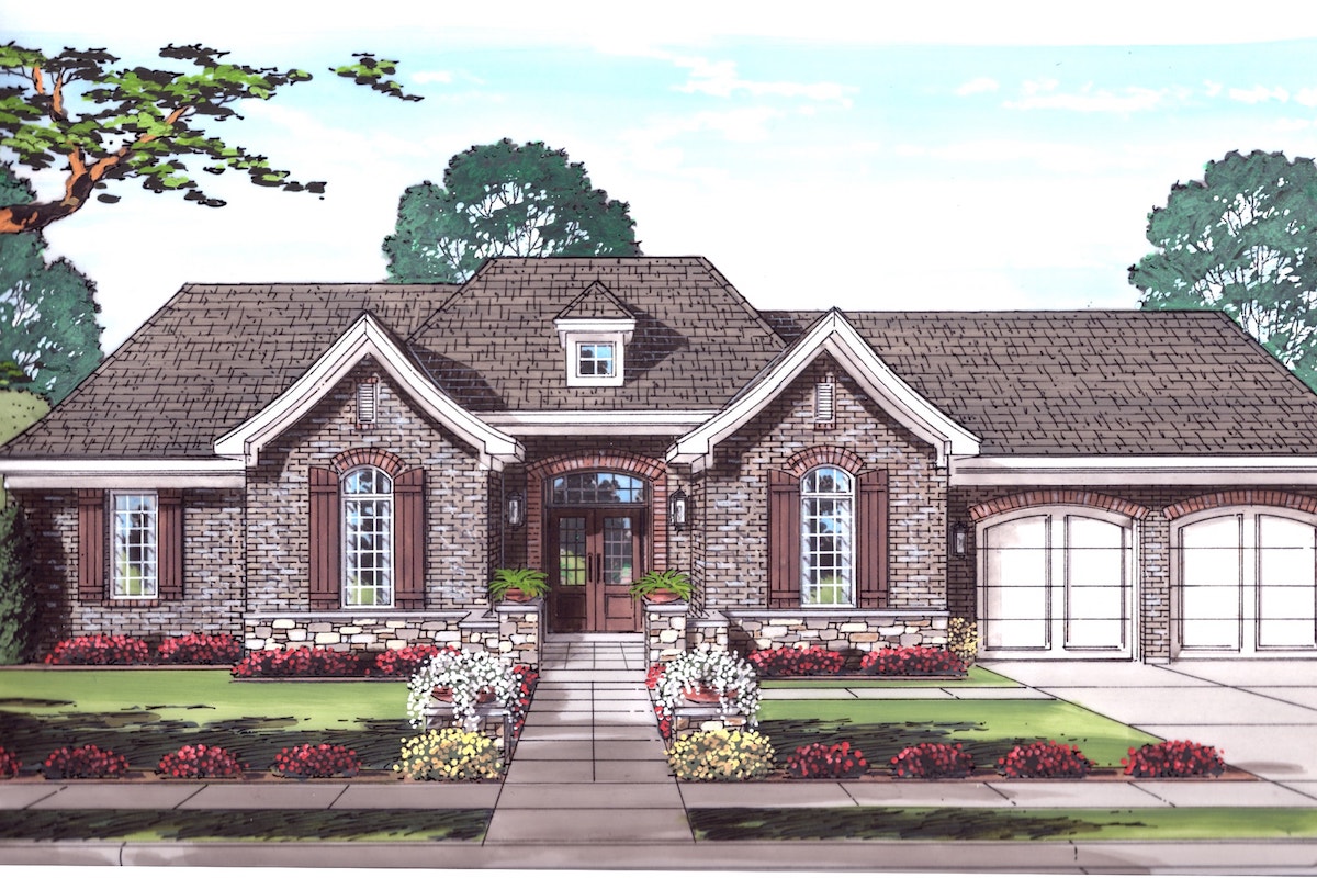 Traditional home plan (ThePlanCollection: House Plan #169-1034)