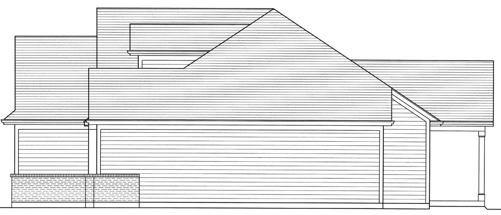 Home Plan Right Elevation of this 3-Bedroom,1718 Sq Ft Plan -169-1036