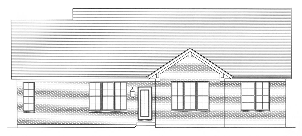 Home Plan Rear Elevation of this 3-Bedroom,1818 Sq Ft Plan -169-1037