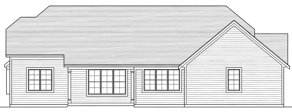 Home Plan Rear Elevation of this 3-Bedroom,2479 Sq Ft Plan -169-1038