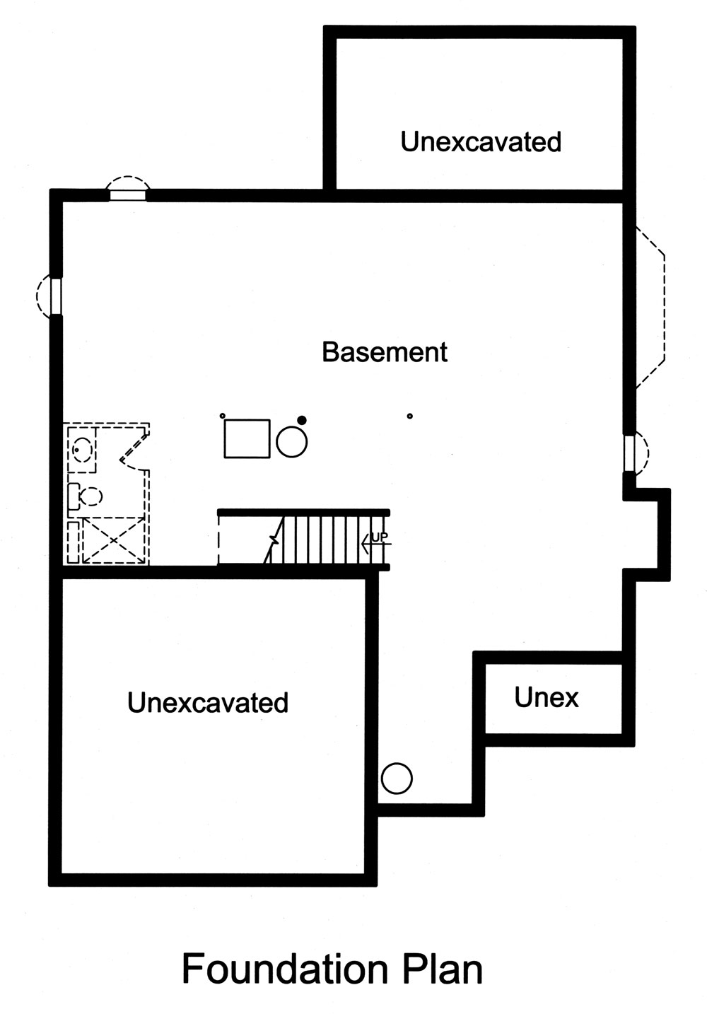 Floor Plan Basement of Cottage Plan #169-1050