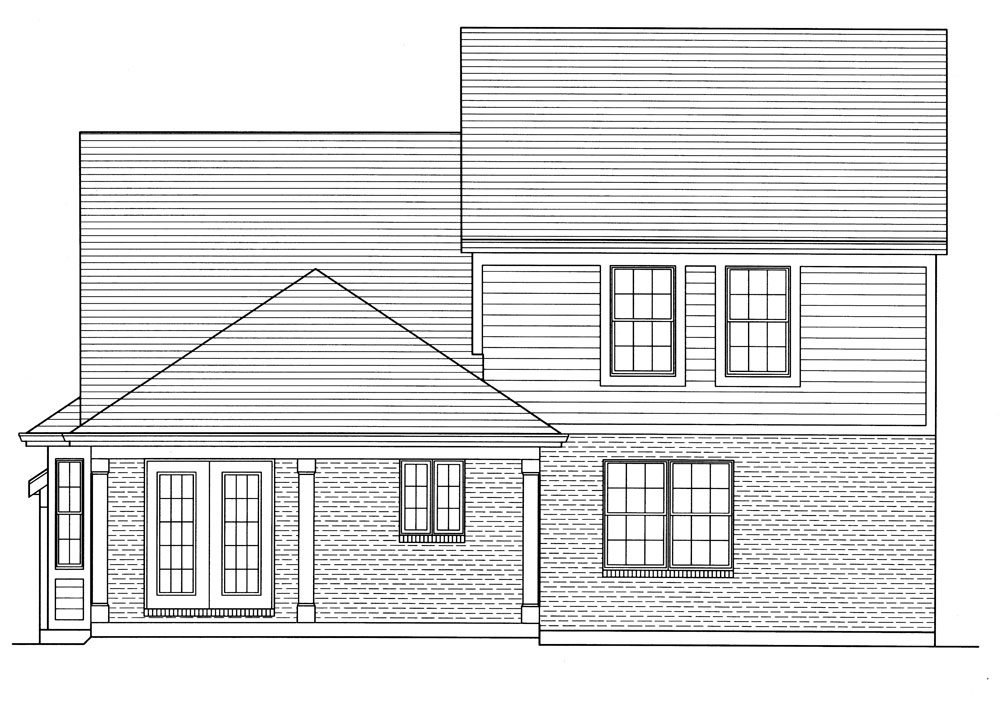 Home Plan Rear Elevation of this 4-Bedroom,1875 Sq Ft Plan -169-1050