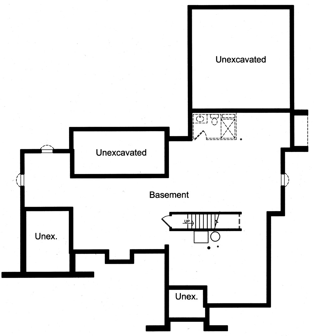 Floor Plan Basement of French Plan #169-1051