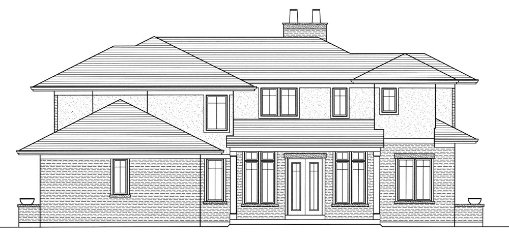 Home Plan Rear Elevation of this 4-Bedroom,2625 Sq Ft Plan -169-1051