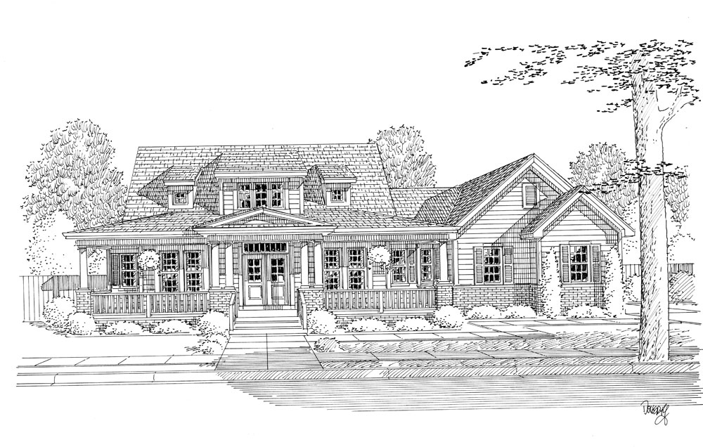 Front View of this 4-Bedroom, 2410 Sq Ft Plan - 169-1052