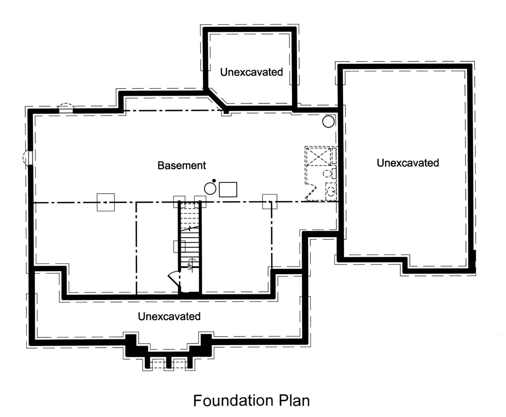 Floor Plan Basement of Cape Cod Plan #169-1052