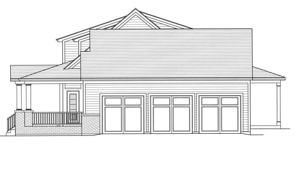Home Plan Right Elevation of this 4-Bedroom,2410 Sq Ft Plan -169-1052