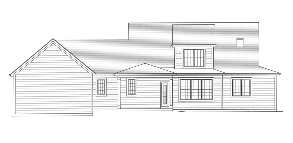 Home Plan Rear Elevation of this 4-Bedroom,2410 Sq Ft Plan -169-1052