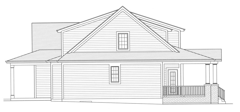 Home Plan Left Elevation of this 4-Bedroom,2410 Sq Ft Plan -169-1052