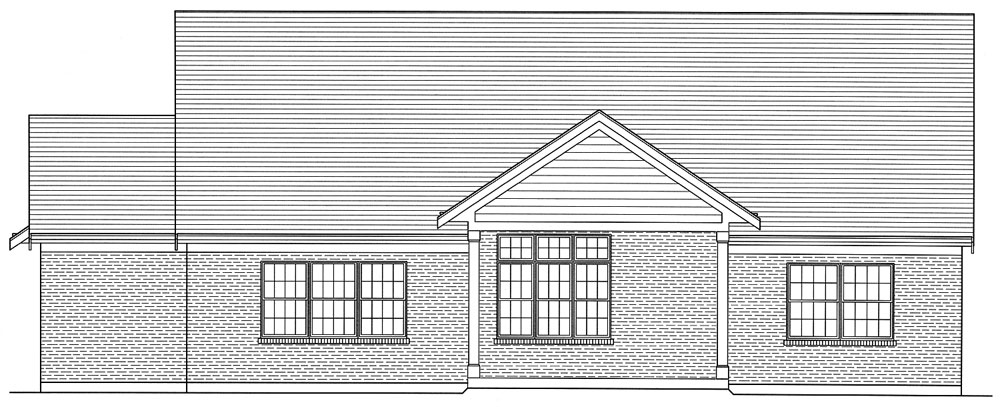 Home Plan Rear Elevation of this 3-Bedroom,1791 Sq Ft Plan -169-1055