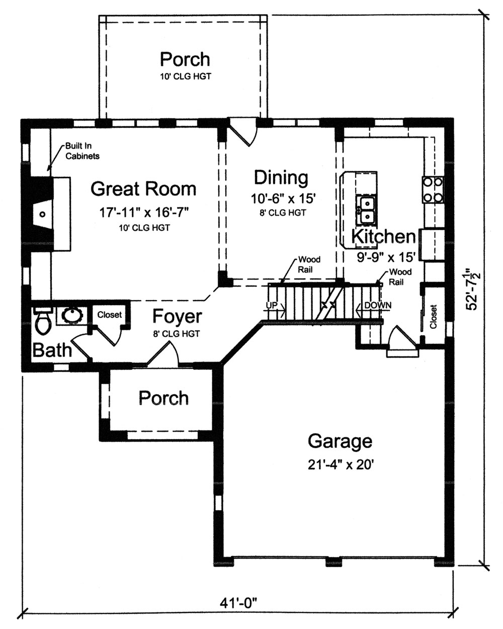 Floor Plan First Story of European Plan #169-1056