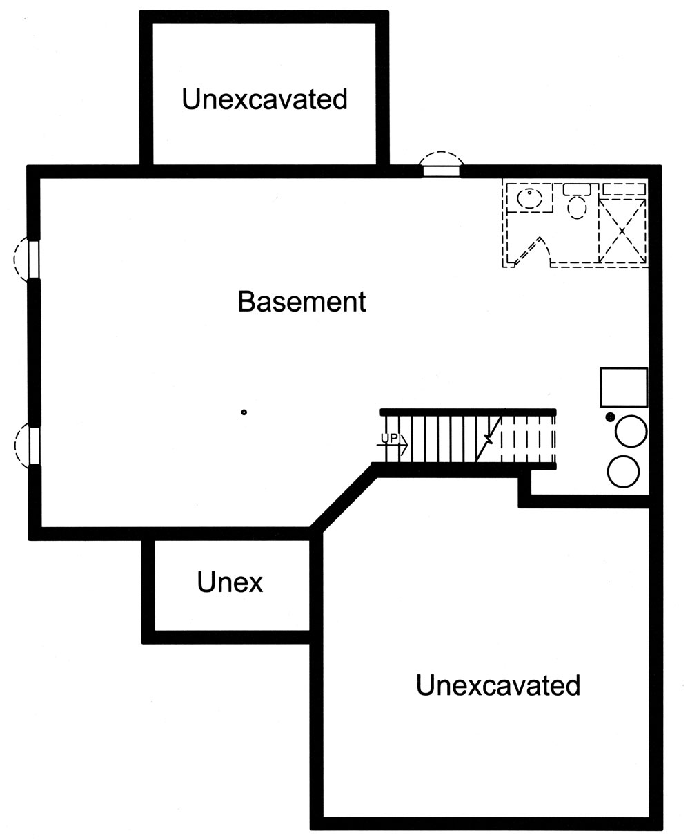 Floor Plan Basement of European Plan #169-1056