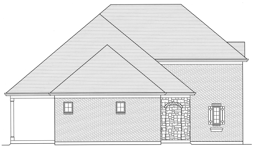 Home Plan Left Elevation of this 3-Bedroom,1863 Sq Ft Plan -169-1056