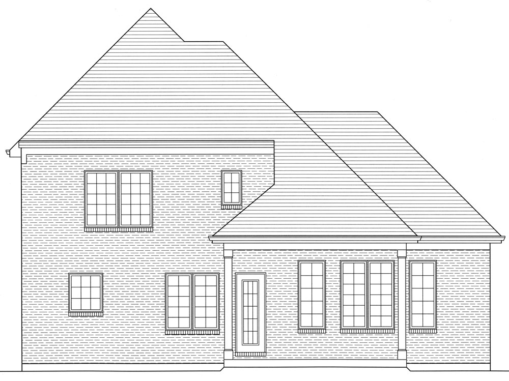 Home Plan Rear Elevation of this 3-Bedroom,1863 Sq Ft Plan -169-1056