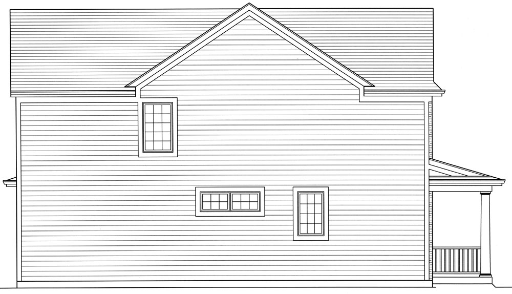 Home Plan Left Elevation of this 4-Bedroom,2073 Sq Ft Plan -169-1058