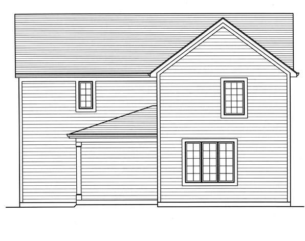 Home Plan Rear Elevation of this 4-Bedroom,2073 Sq Ft Plan -169-1058