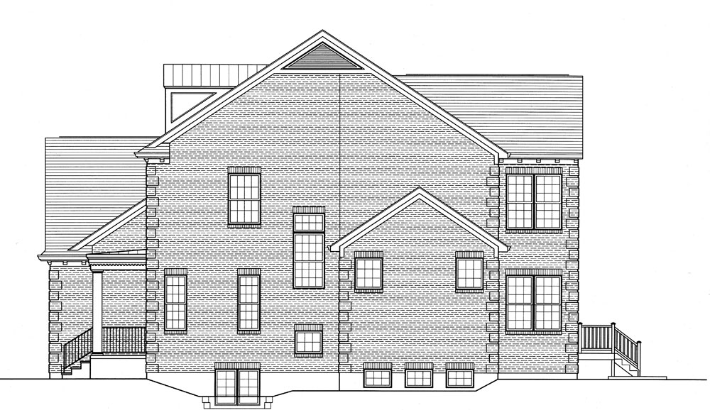 Home Plan Left Elevation of this 5-Bedroom,4012 Sq Ft Plan -169-1059