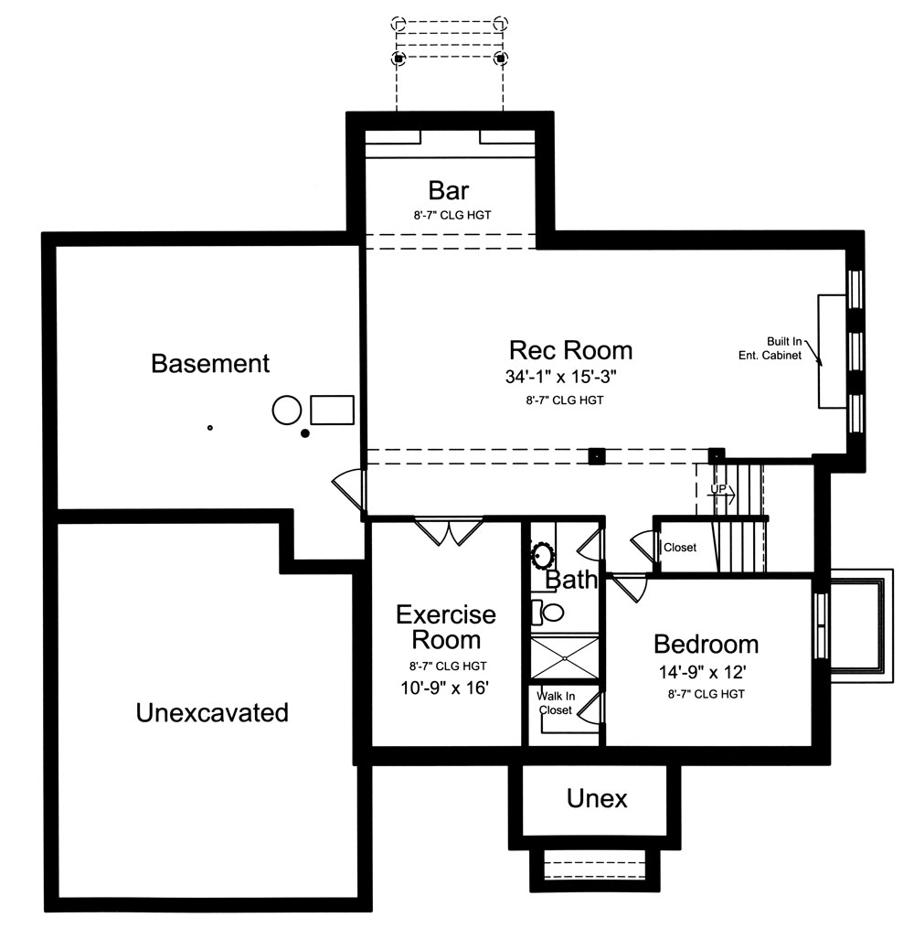 Floor Plan Basement of Traditional Plan #169-1059