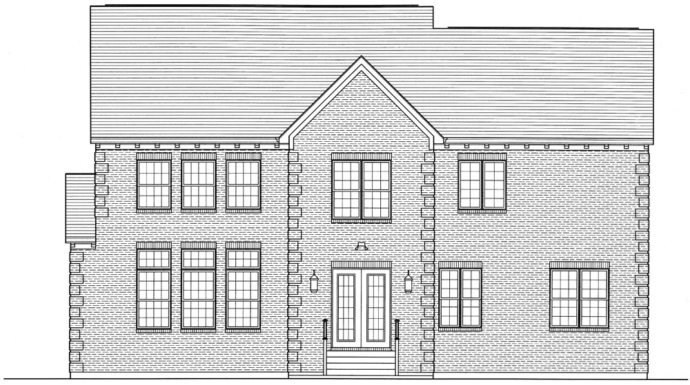 Home Plan Rear Elevation of this 5-Bedroom,4012 Sq Ft Plan -169-1059