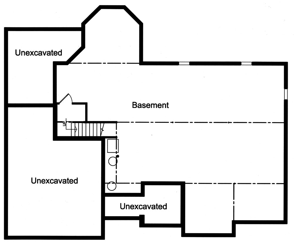 Floor Plan Basement of European Plan #169-1060