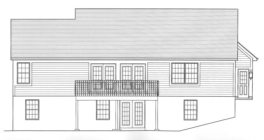 Home Plan Rear Elevation of this 3-Bedroom,1321 Sq Ft Plan -169-1089