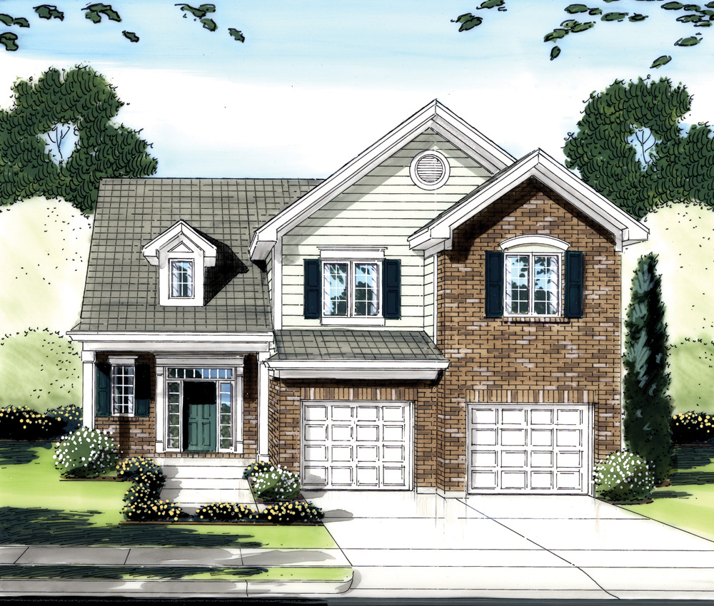 Front elevation of Traditional home (ThePlanCollection: House Plan #169-1091)