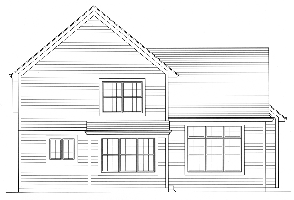 Home Plan Rear Elevation of this 3-Bedroom,1828 Sq Ft Plan -169-1093