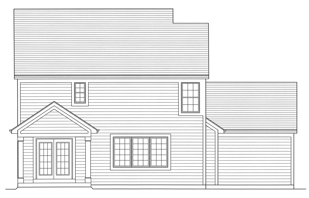 Home Plan Rear Elevation of this 3-Bedroom,1802 Sq Ft Plan -169-1097