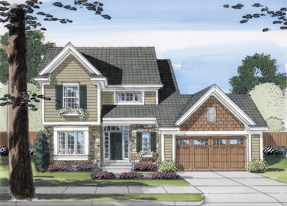Front elevation of Traditional home (ThePlanCollection: House Plan #169-1097)