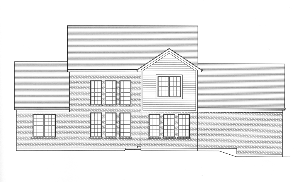 Home Plan Rear Elevation of this 4-Bedroom,2326 Sq Ft Plan -169-1098