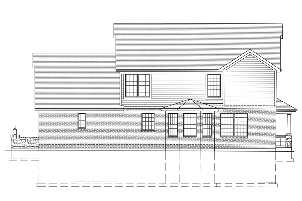 Home Plan Rear Elevation of this 4-Bedroom,3016 Sq Ft Plan -169-1099