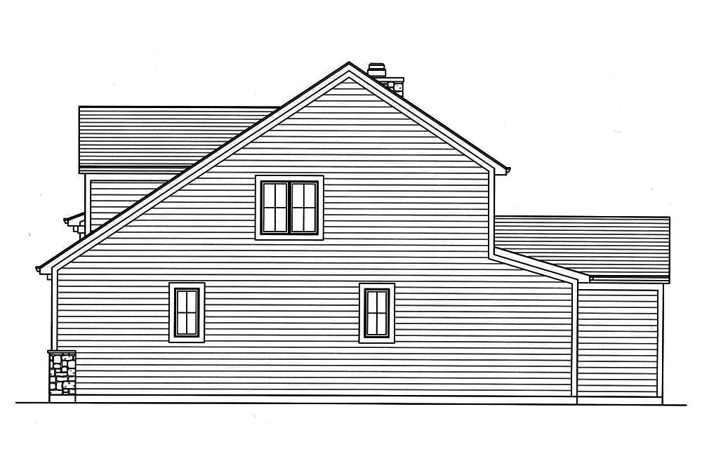 Home Plan Right Elevation of this 4-Bedroom,2167 Sq Ft Plan -169-1100