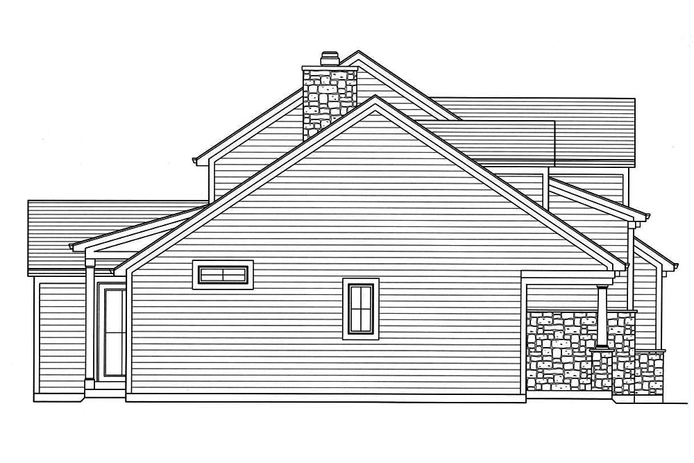 Home Plan Left Elevation of this 4-Bedroom,2167 Sq Ft Plan -169-1100
